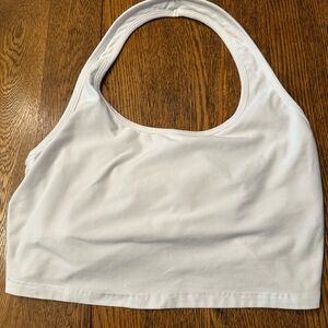 Beyond Yoga White Halter Sports Bra